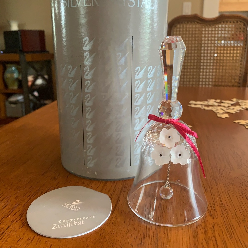 Swarovski Crystal Table Bell with Flowers